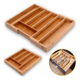 Bamboo Prime™ | Porta-Talheres de Bambu Premium Extensível