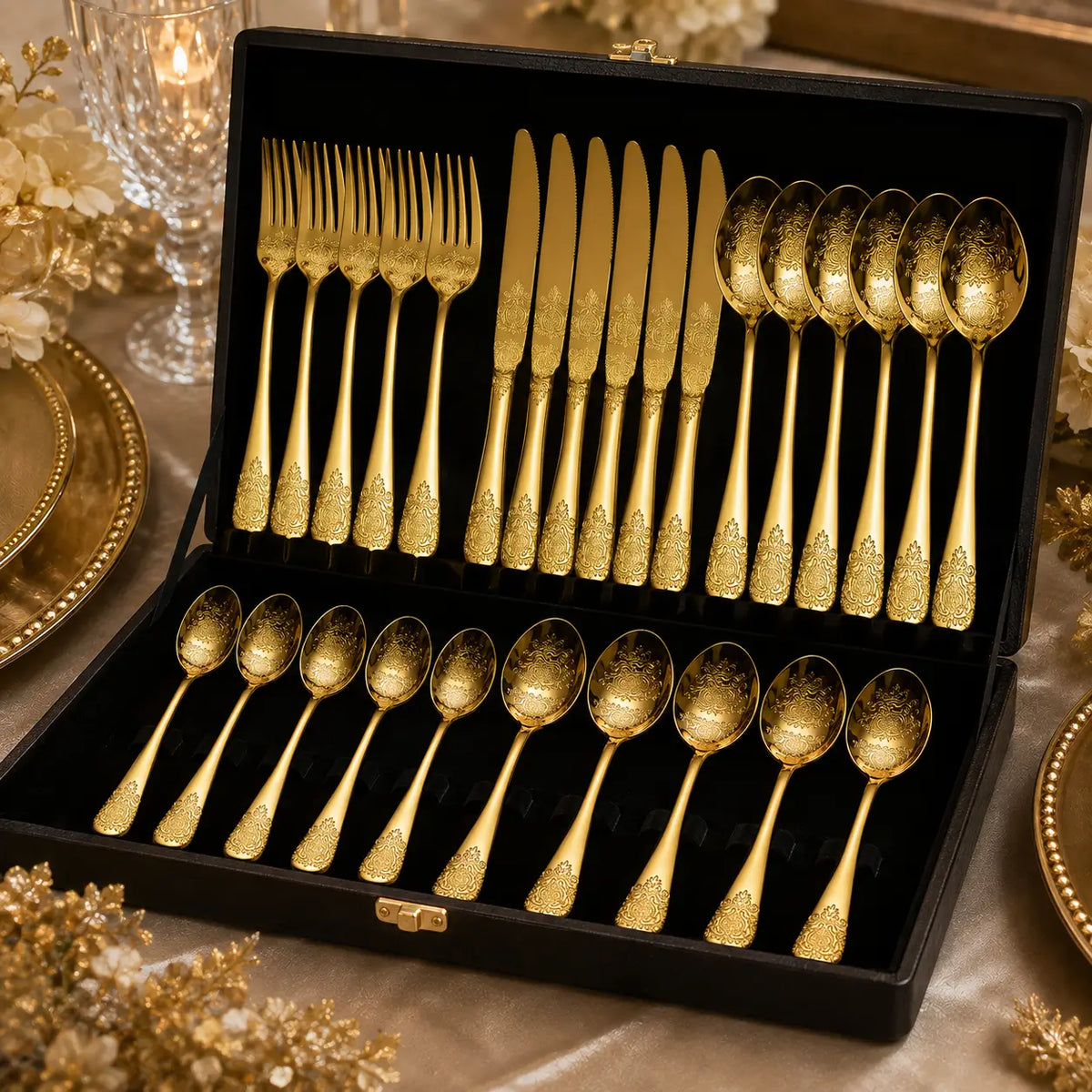 Faqueiro Aura Lumière Gold™ | 24 Peças