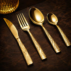 Faqueiro Aura Royale Gold™ | 24 Peças Com Maleta Luxo