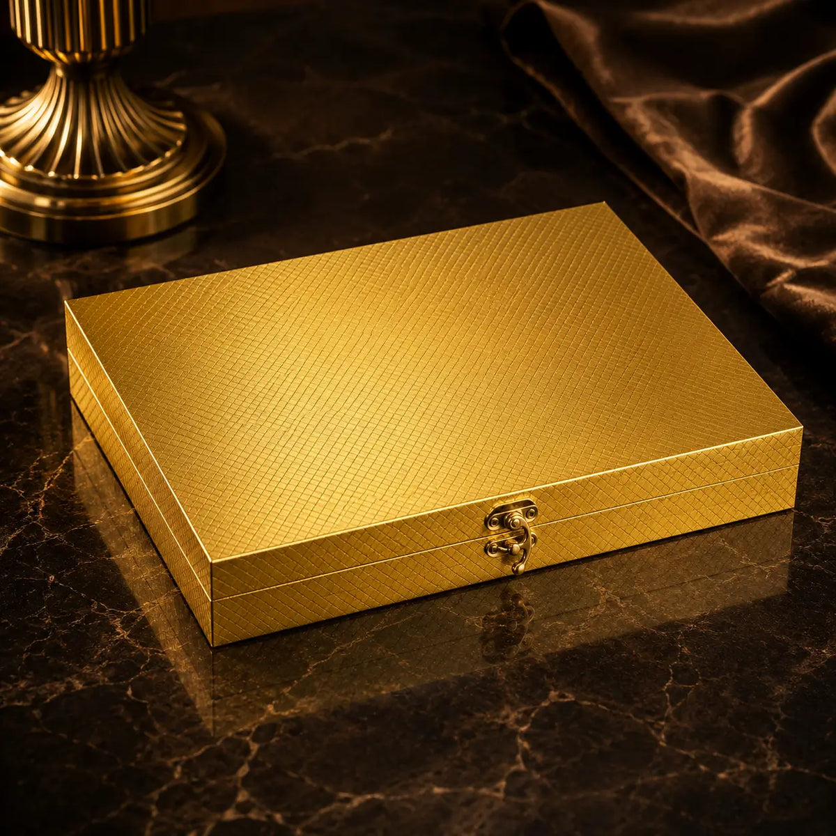 Faqueiro Aura Royale Gold™ | 24 Peças Com Maleta Luxo