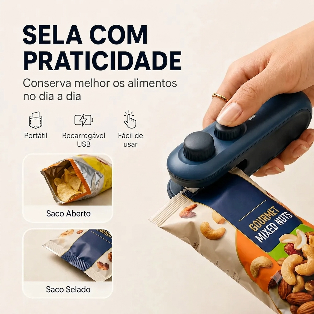 Mini Selador 2 Em 1 Magnético Portátil Recarregável