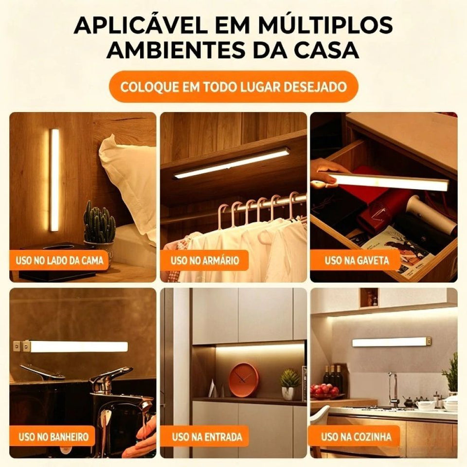 Luminária Inteligente LED com Sensor de Movimento USB Recarregável - Compre 1, Leve 2