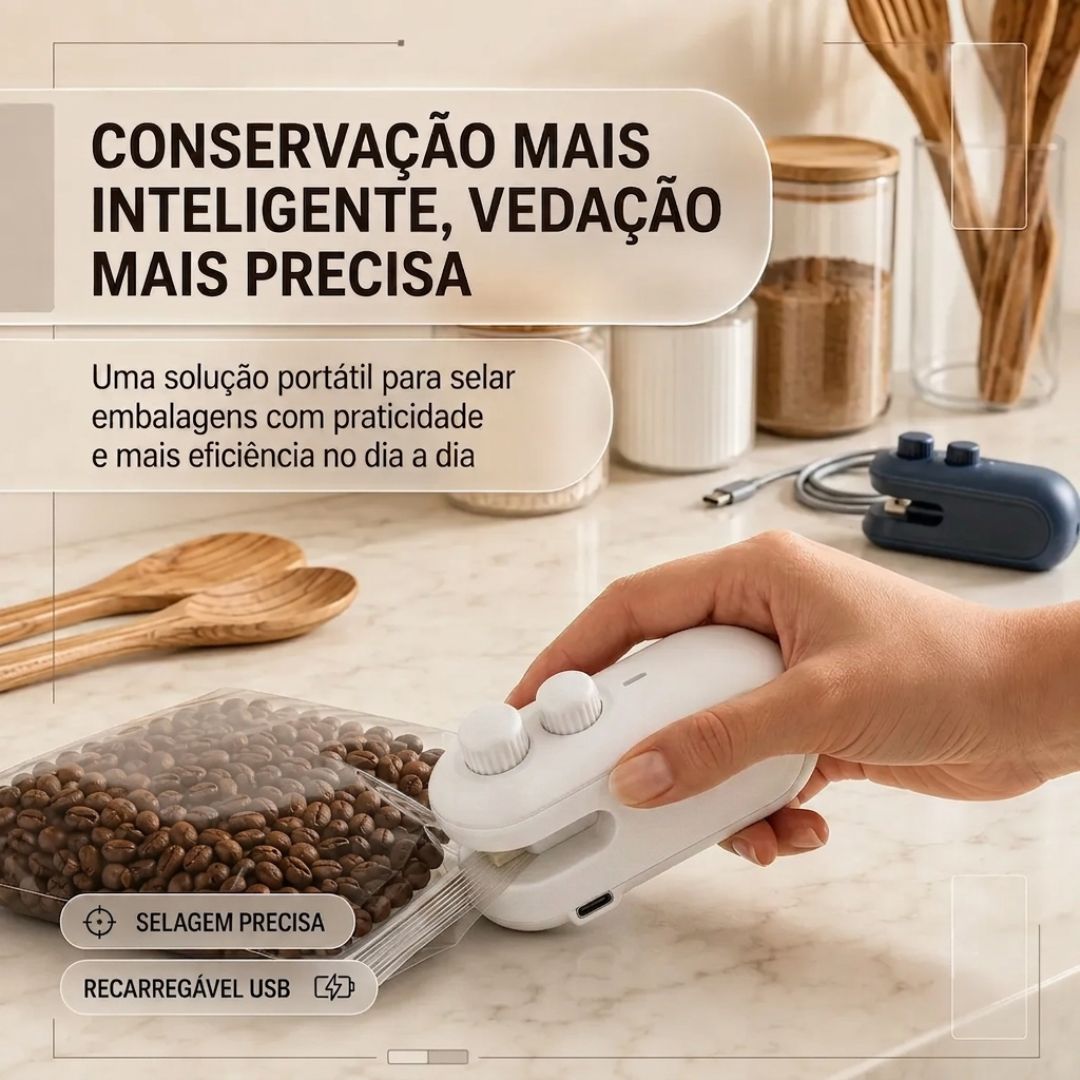 Mini Selador 2 Em 1 Magnético Portátil Recarregável